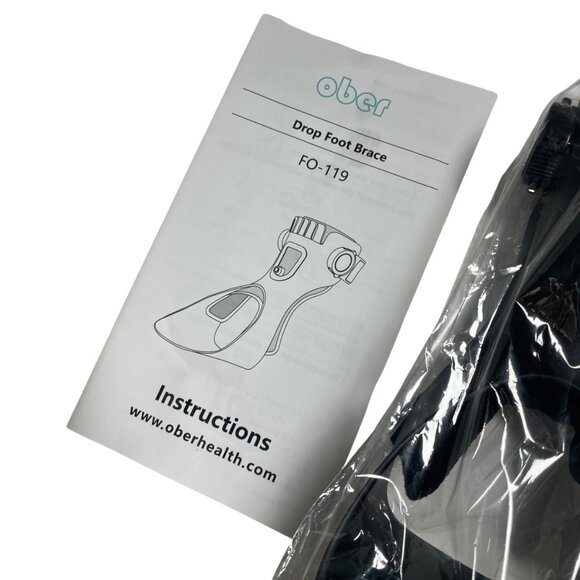 Ober FO-119 Drop Foot Brace Adjustable Black Lightweight Design - Picture 3 of 4